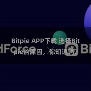 Bitpie APP下载 选择Bitpie的原因，你知道吗？