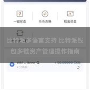 比特派多语言支持 比特派钱包多链资产管理操作指南