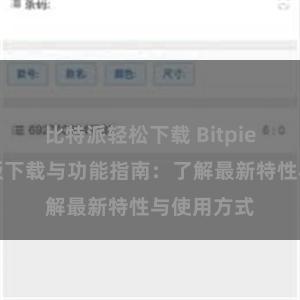 比特派轻松下载 Bitpie钱包最新版下载与功能指南：了解最新特性与使用方式