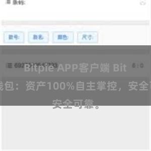 Bitpie APP客户端 Bitpie钱包：资产100%自主掌控，安全可靠。