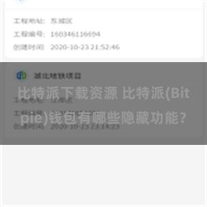 比特派下载资源 比特派(Bitpie)钱包有哪些隐藏功能？