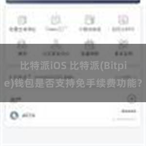 比特派iOS 比特派(Bitpie)钱包是否支持免手续费功能？