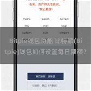 Bitpie钱包功能 比特派(Bitpie)钱包如何设置每日限额？