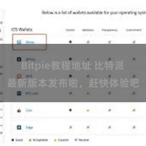 Bitpie教程地址 比特派最新版本发布啦，赶快体验吧