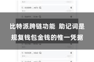 比特派跨链功能  助记词是规复钱包金钱的惟一凭据